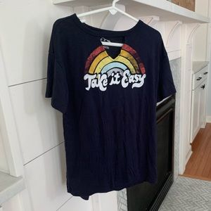 A navy blue, kids shirt.